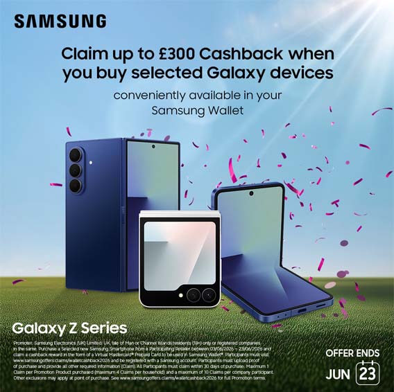 Claim £200 cashback when you buy selected galaxy devices