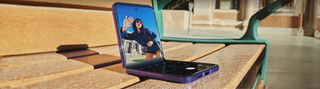 Motorola Razr 70 Ultra opened on a bench